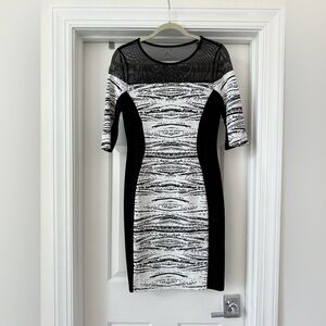 Joseph Ribkoff Monochrome Patterned Mini Dress